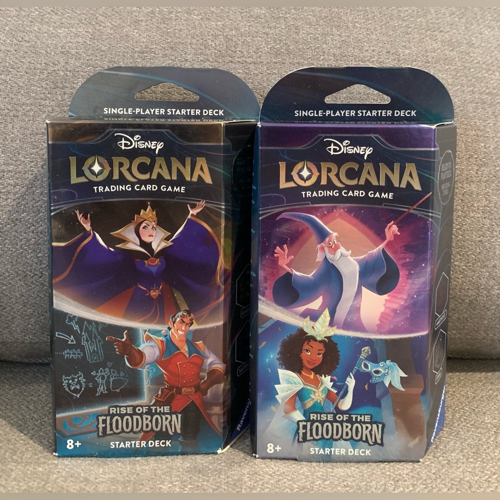 Disney Lorcana Rise of the Floodborn Starter Deck SET OF 2 - Brand New Sealed
